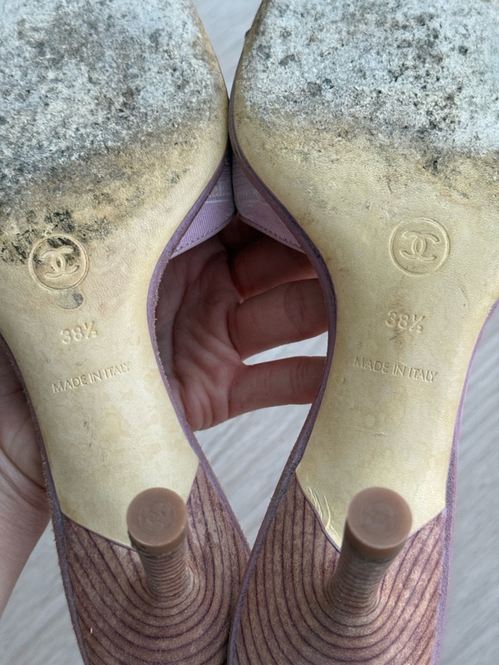 Authentic CHANEL Pink Camellia-Embroidered Slide Mules Stilettos heels - Picture 3 of 5